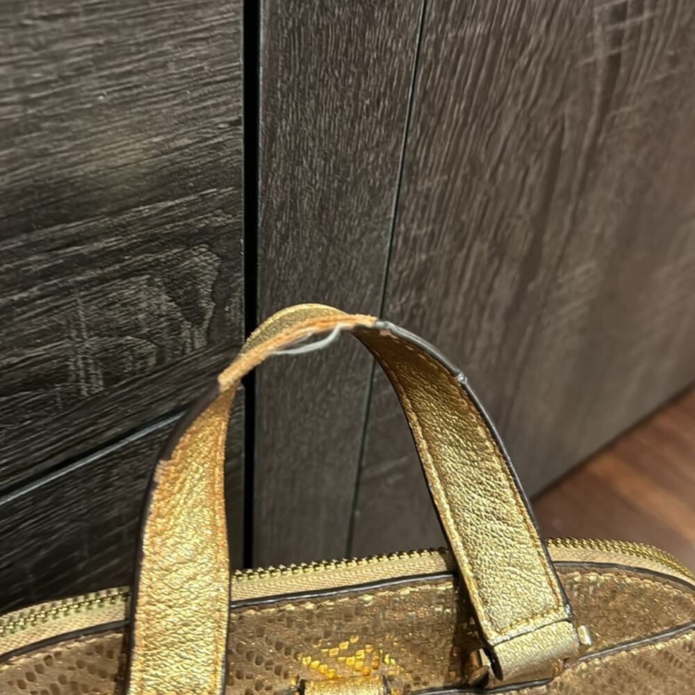 Michael Kors Pre Loved backpack in Gold metallic W/  wear mainly inside & straps - Picture 5 of 14